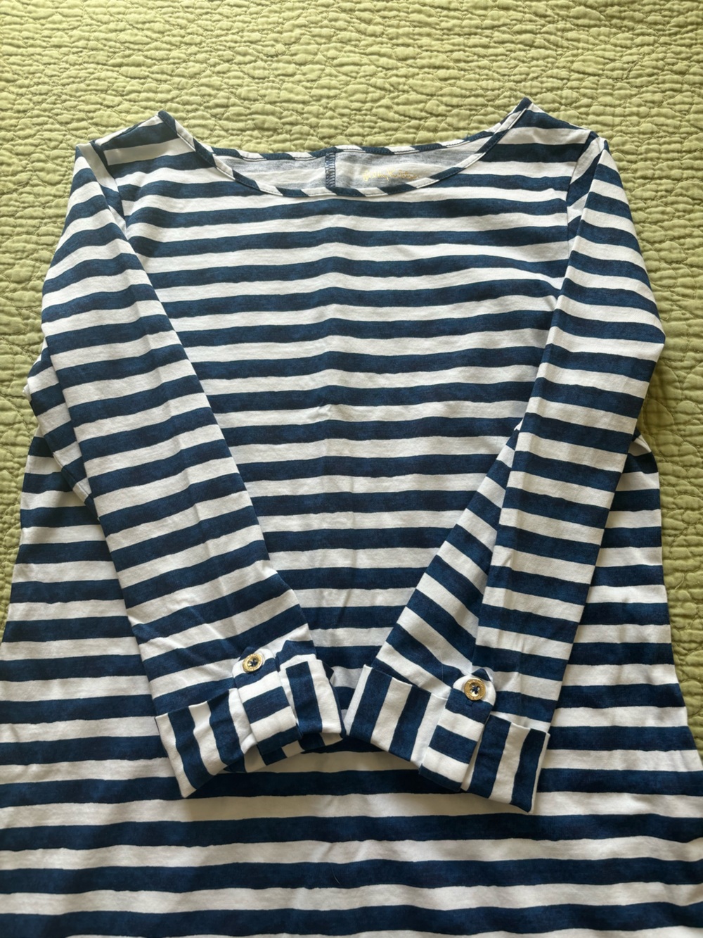 Lily Pulitzer Casual Dress Blue & White Stripe 3/4 Sleeve S - Picture 5 of 11